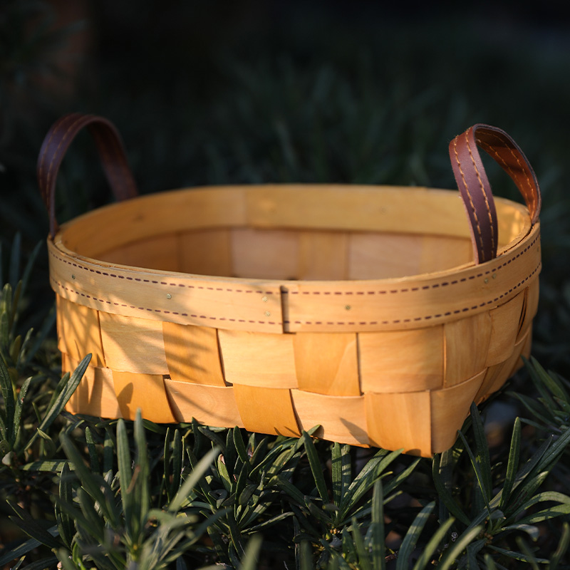 カゴバッグ 天然素材編み込みハンドバッグ型収納かご