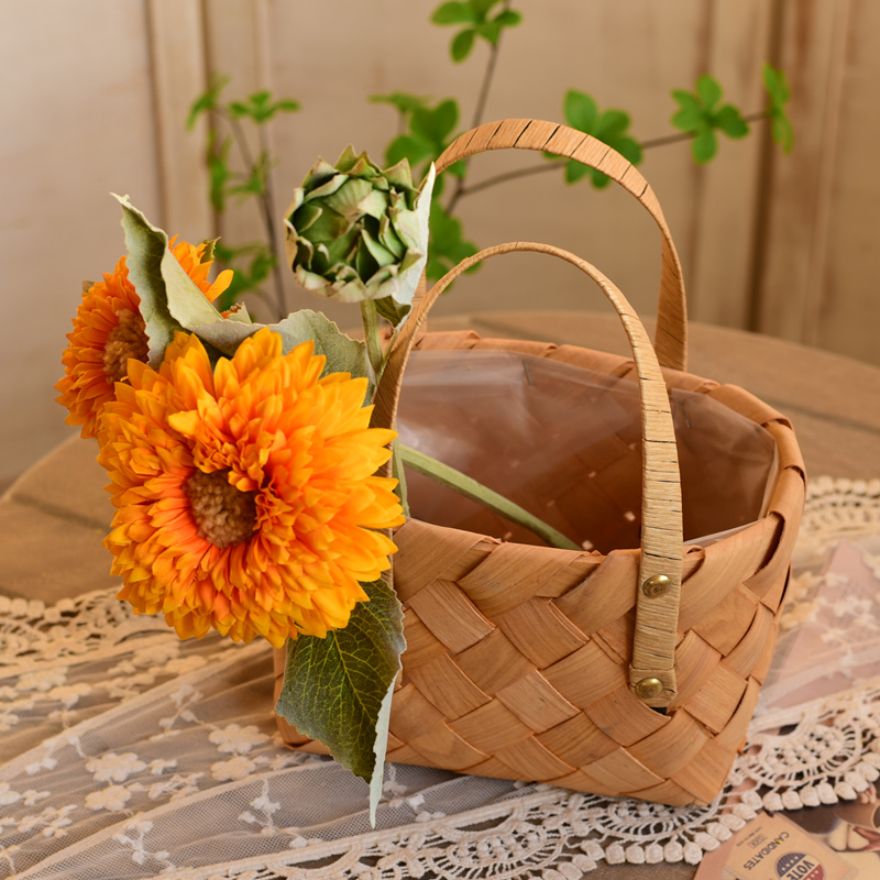 カゴバッグ 手編み風網目模様の上品なハンドバッグ型かご籠