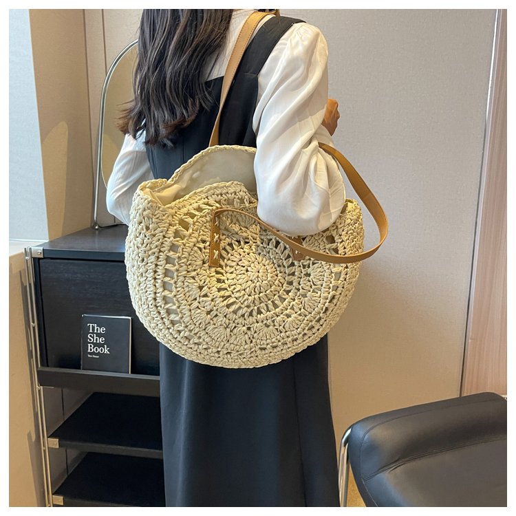カゴバッグ 花詩円形ショルダーかごバッグ