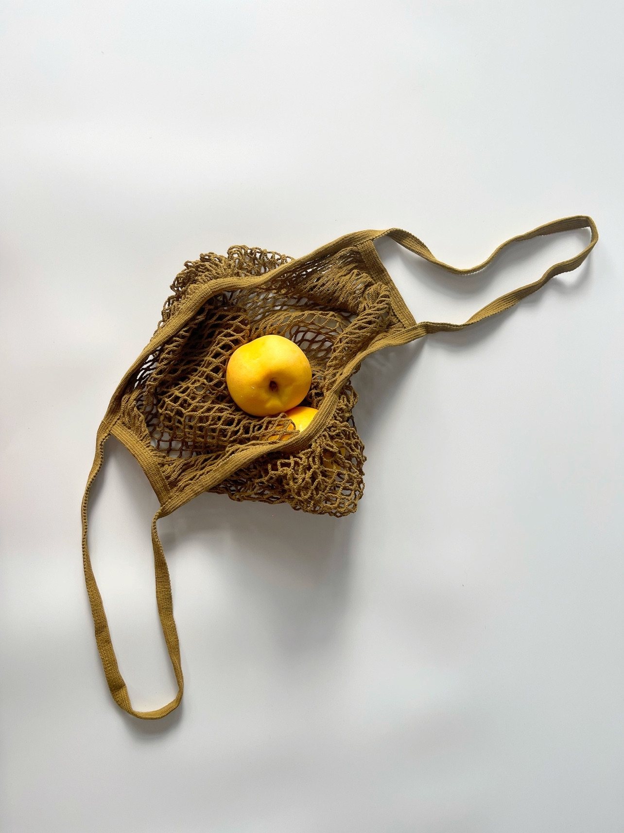 網目編みメッシュショルダーカゴバッグ