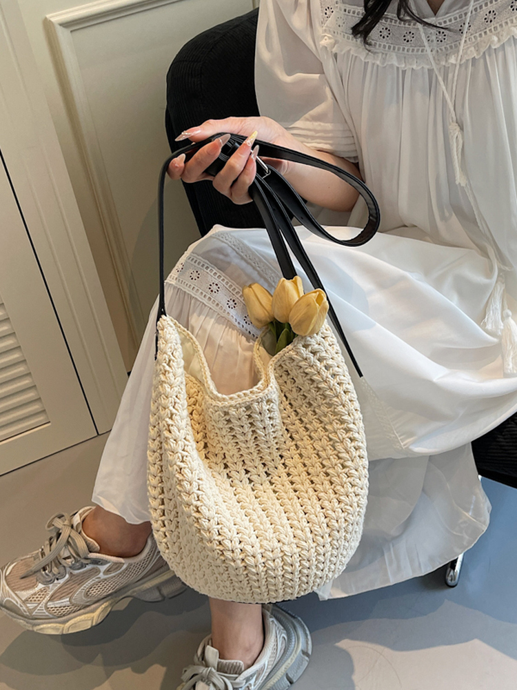 カゴバッグ 花束をいれたくなるまあるいショルダー