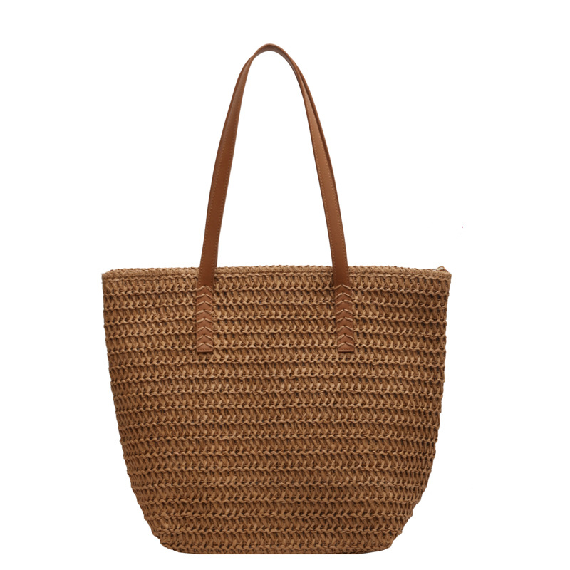 手編み風ざっくり編みトート型カゴバッグ