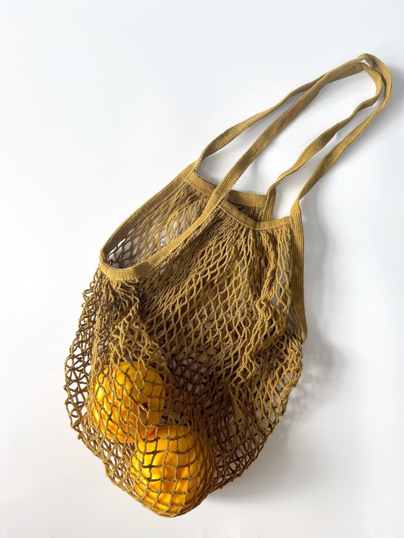 網目編みメッシュショルダーカゴバッグ