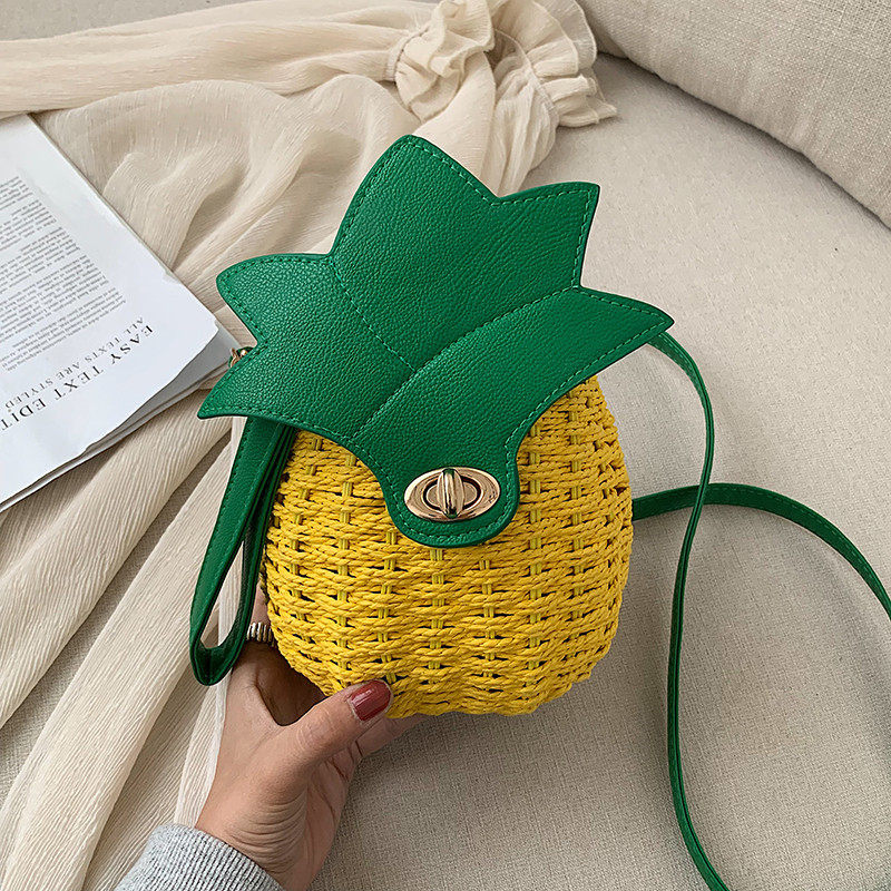 カゴバッグ パイナップル型立体デザインカゴバッグ