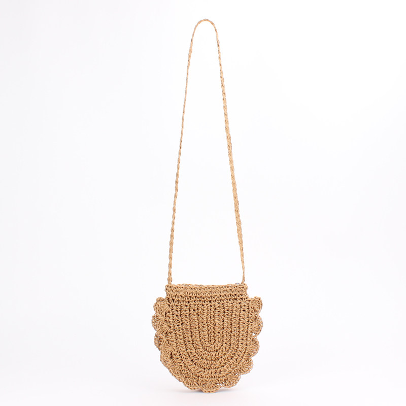 カゴバッグ スカラップ編み込みショルダーカゴバッグ