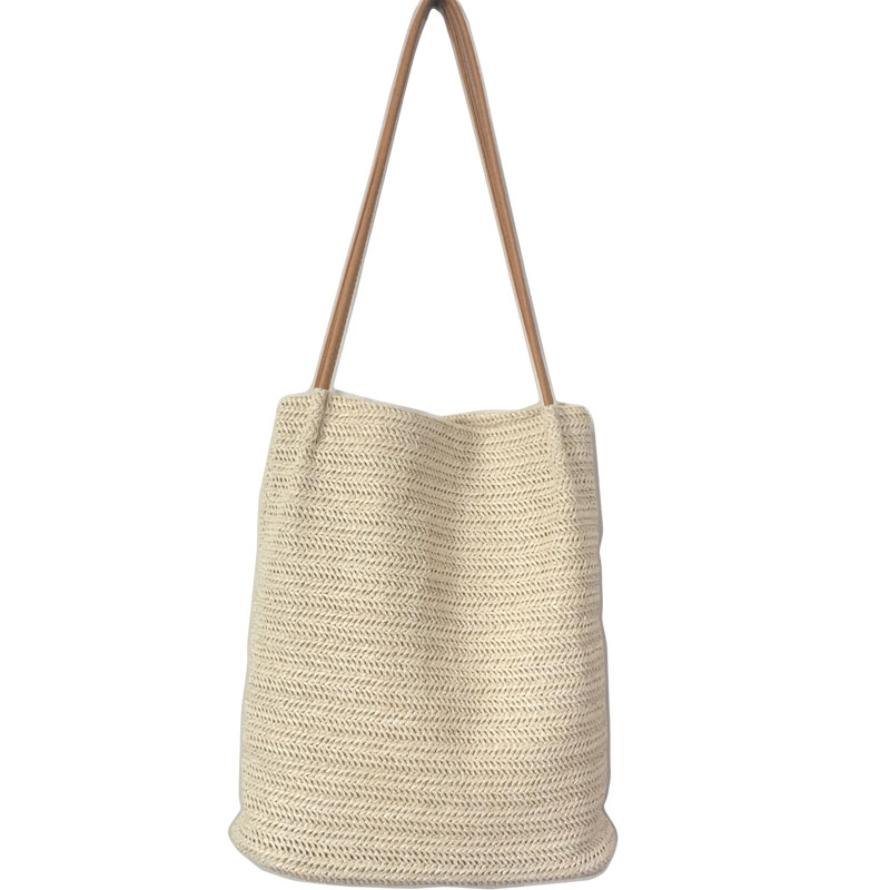 カゴバッグ 花びら装飾編み込みカゴショルダーバッグ