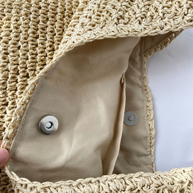 カゴバッグ ナチュラル編み込みワンショルダートート