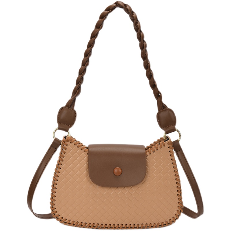 カゴバッグ 編み込みハンドル付き二重使いカゴバッグ