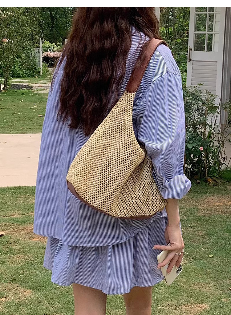 カゴバッグ メッシュ編み夏風ショルダートート