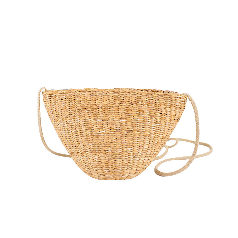 カゴバッグ 天然素材の半月型ショルダーかごバッグ