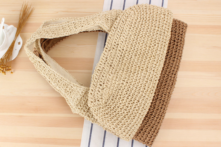 カゴバッグ 手編み風ざっくり編みショルダートートバッグ