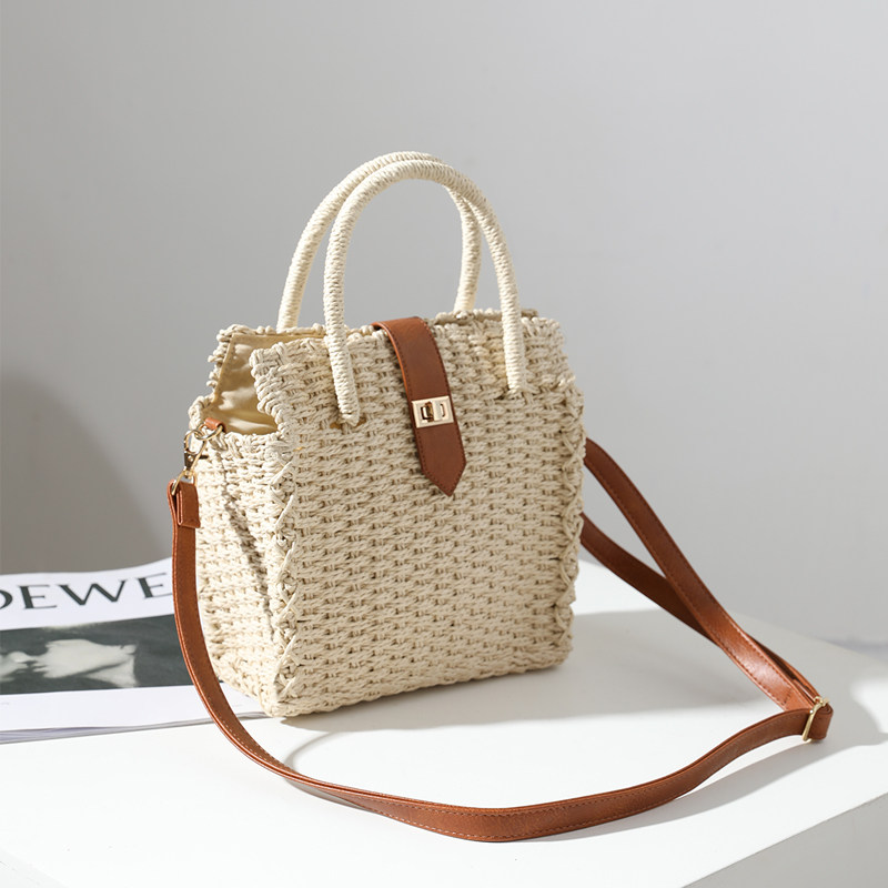 カゴバッグ 天然素材編み込み二way仕様カゴバッグ