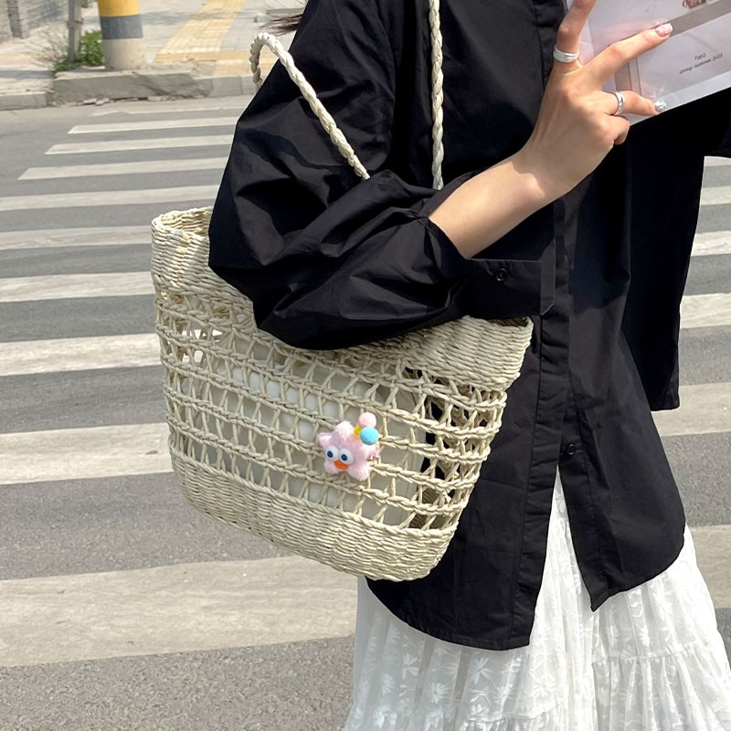 カゴバッグ 夏色かわいい ゆったりメッシュ かごトート