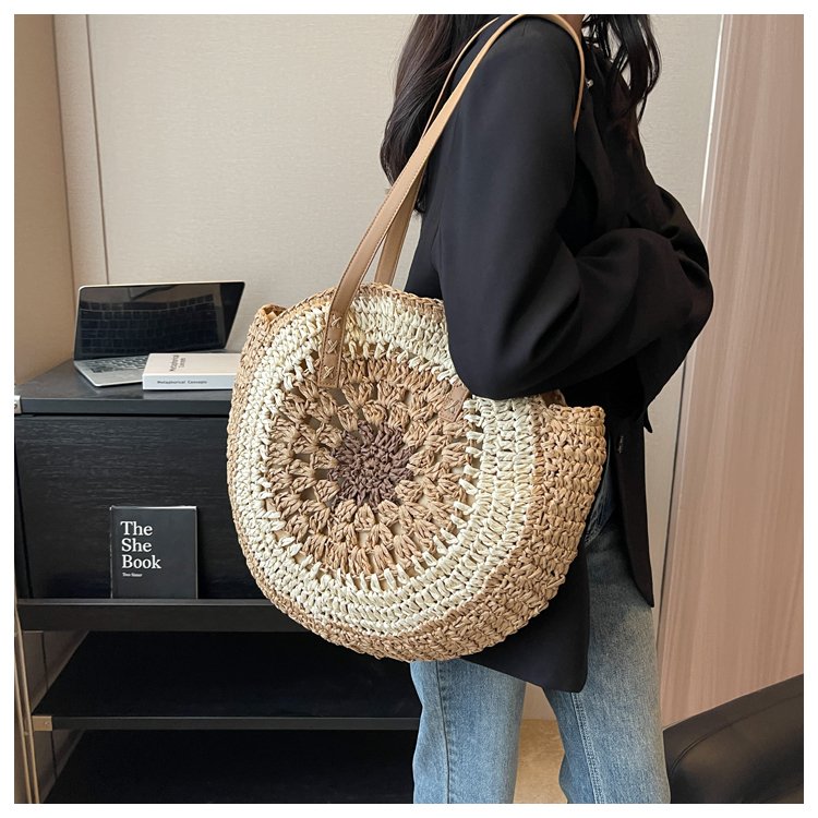 カゴバッグ 花詩円形ショルダーかごバッグ