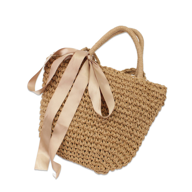 カゴバッグ 三つ編みストラップ付き丸型かごバッグ