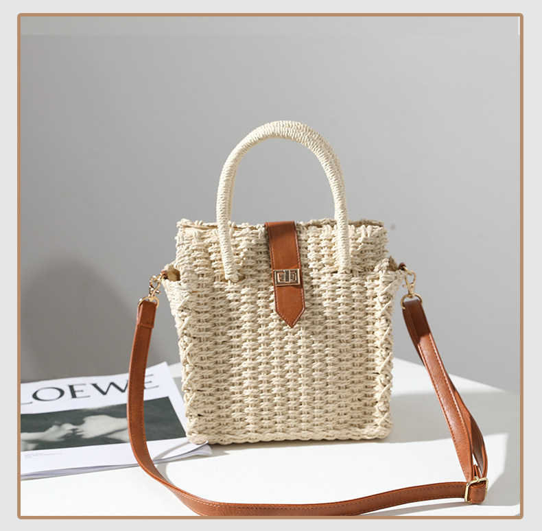 カゴバッグ 天然素材編み込み二way仕様カゴバッグ