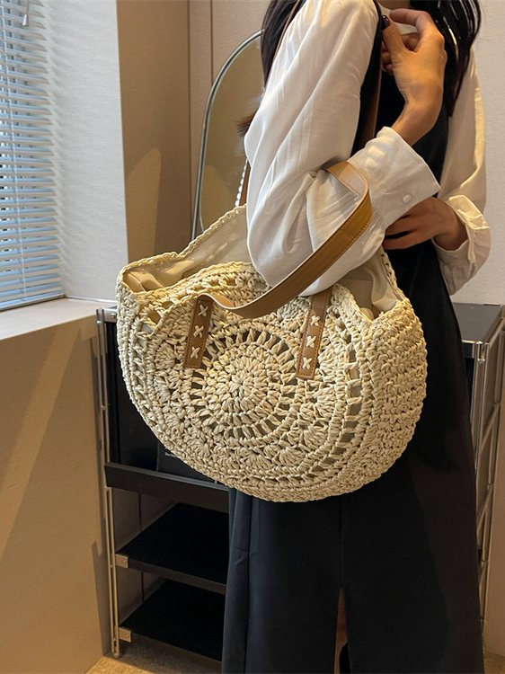 カゴバッグ 花詩円形ショルダーかごバッグ