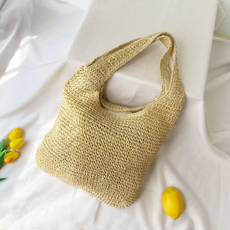 カゴバッグ ナチュラル編み込みワンショルダーカゴバッグ