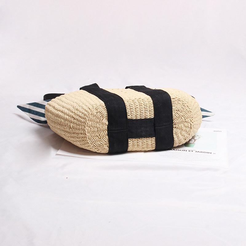 カゴバッグ スカーフ付き二本線切替ショルダーカゴバッグ