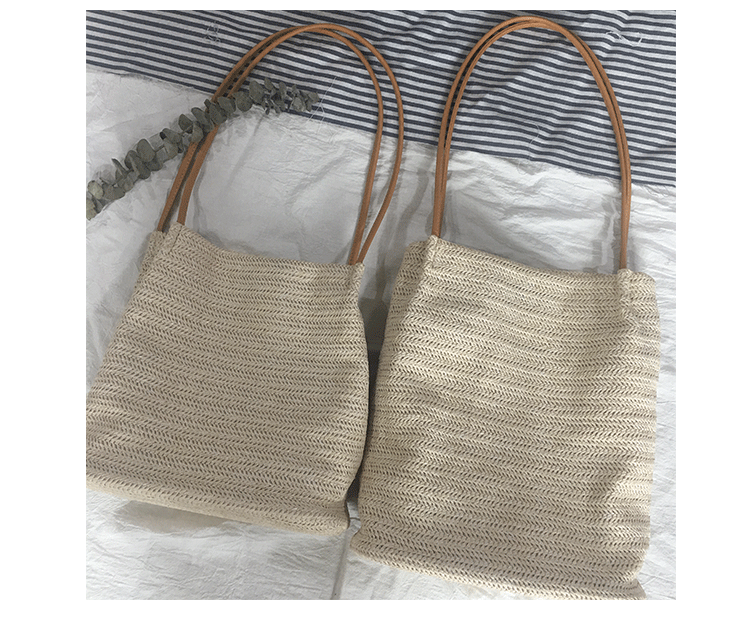 カゴバッグ 花びら装飾編み込みカゴショルダーバッグ