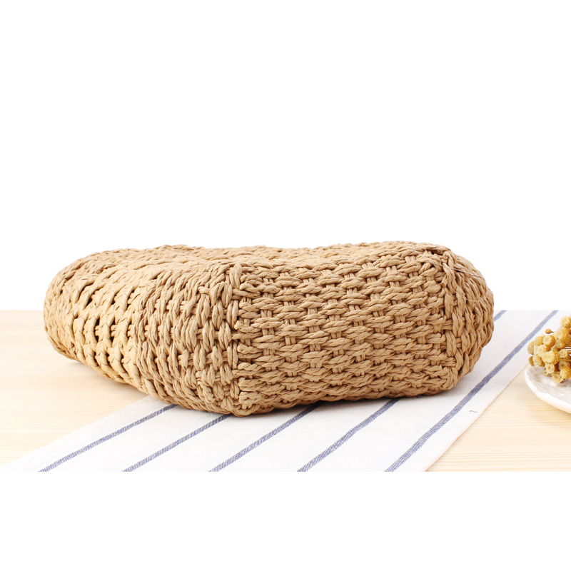 カゴバッグ 天然草編み二段編みショルダーかごバッグ