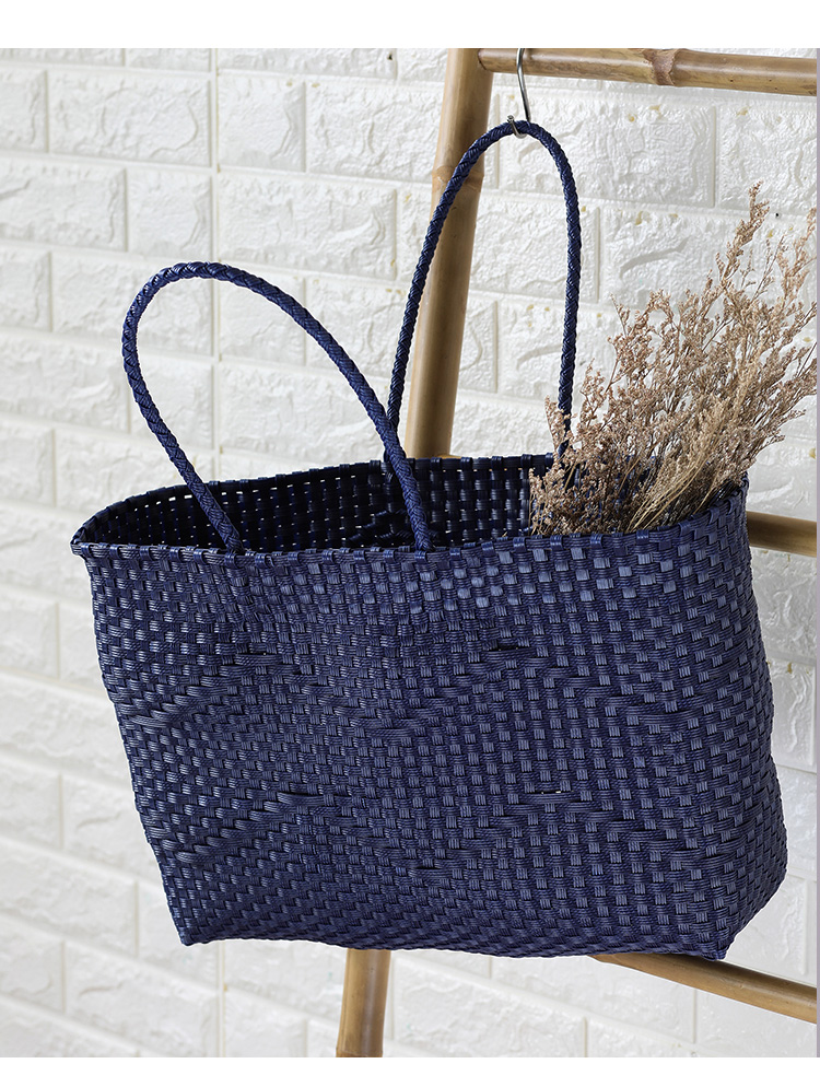 カゴバッグ シンプル編み込み大容量カゴバッグ