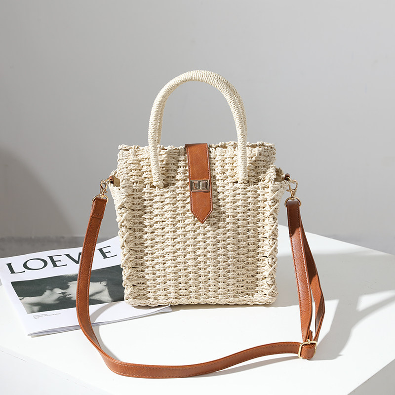 カゴバッグ 天然素材編み込み二way仕様カゴバッグ