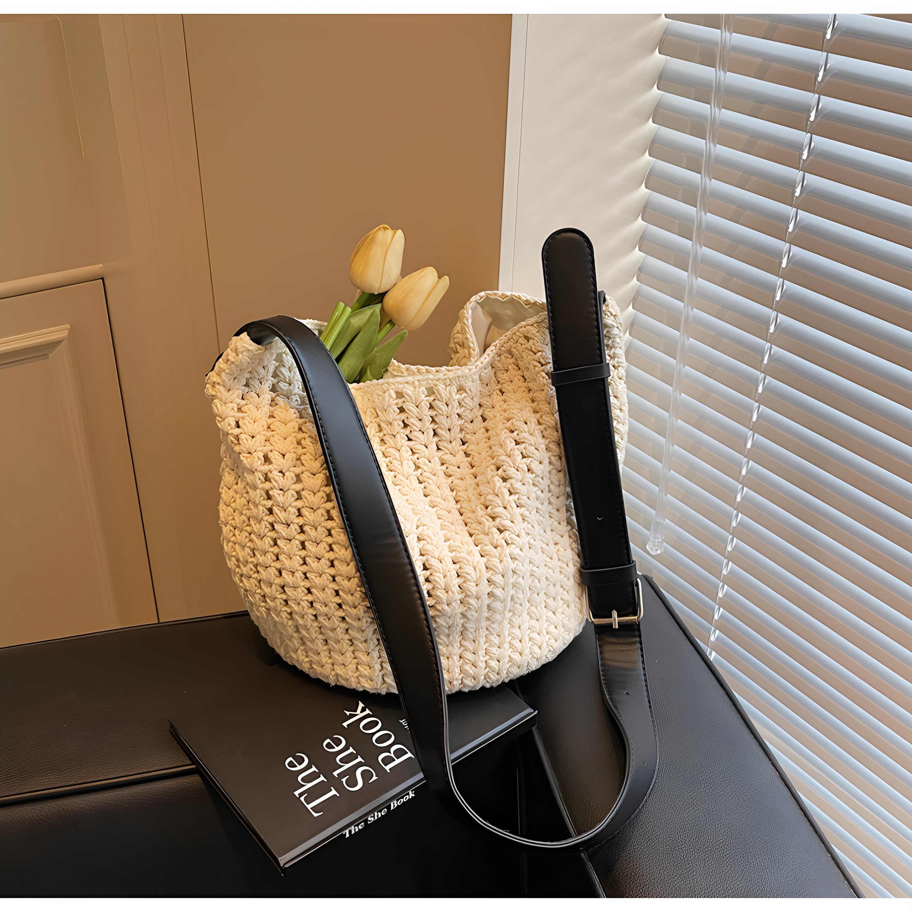 カゴバッグ 花束をいれたくなるまあるいショルダー