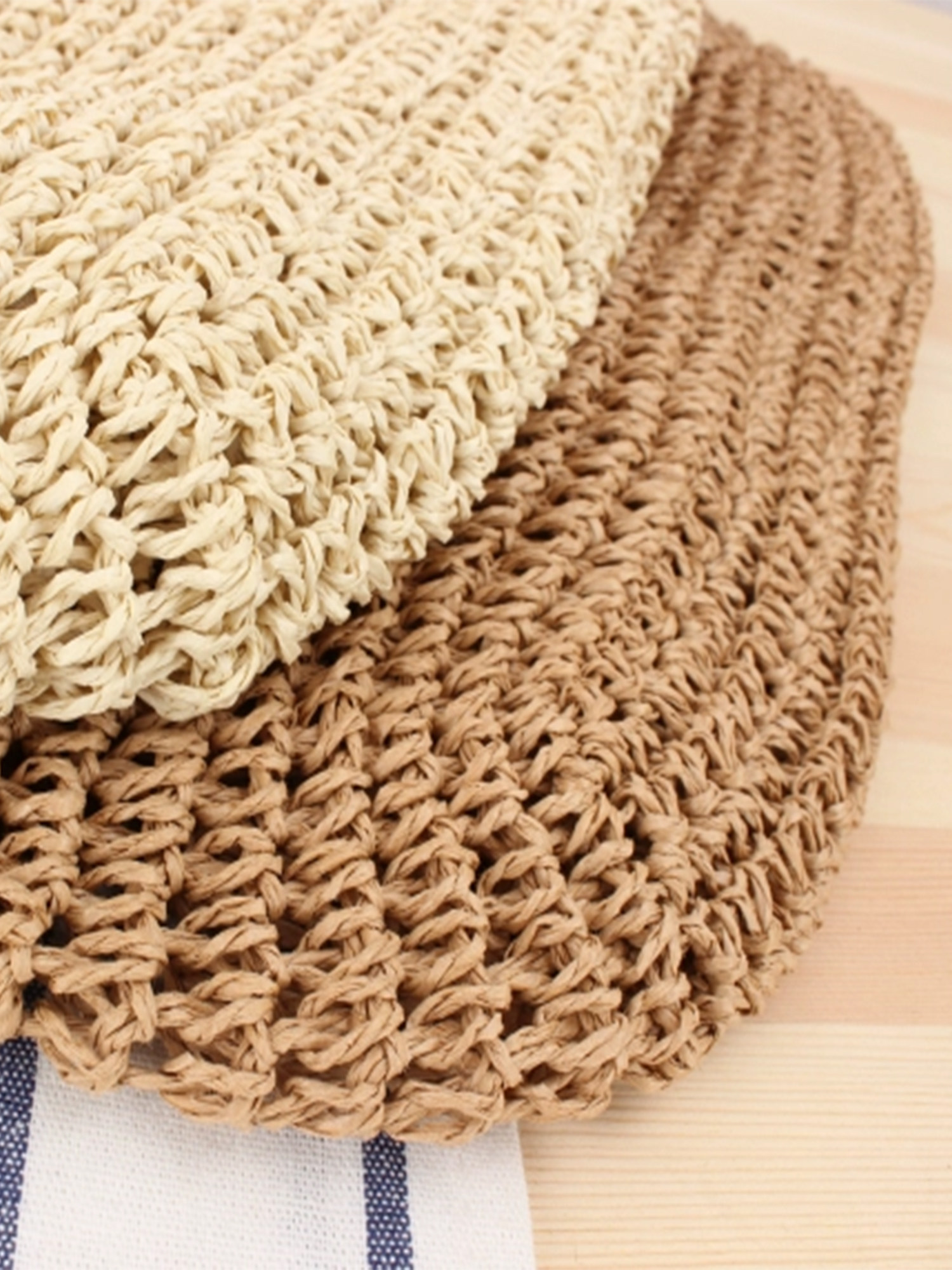 カゴバッグ 手編み風ざっくり編みショルダートートバッグ