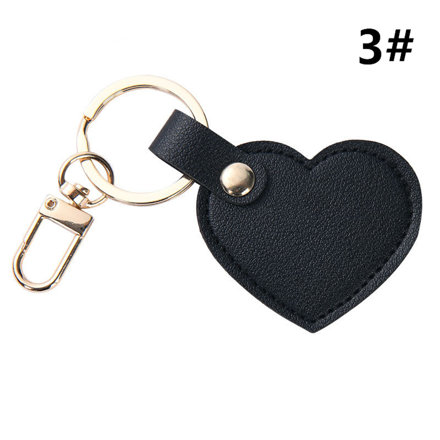 可愛いハート型レザーチャーム キーリング