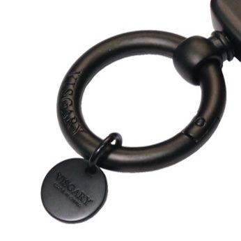 キーリング レザー山羊革ステッチ入りループ型キーリング