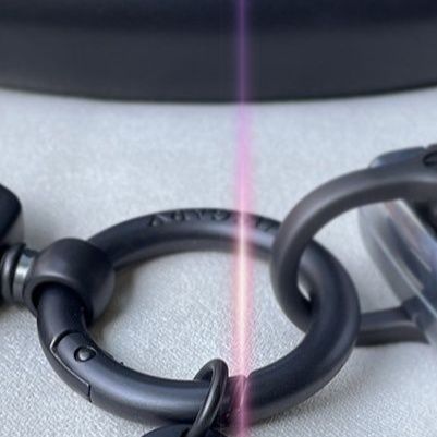 キーリング レザー山羊革ステッチ入りループ型キーリング