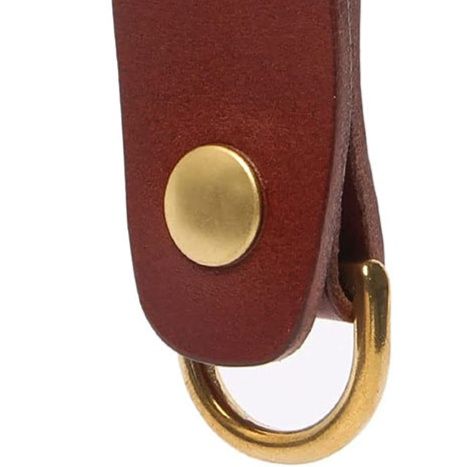 キーリング レザー本革ループ式キーリング金属リング付き