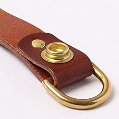 キーリング レザー本革ループ式キーリング金属リング付き