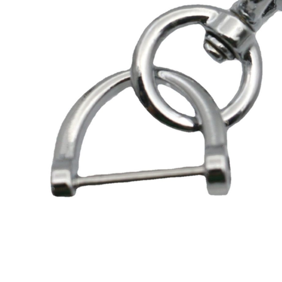 キーリングキーチェーン 金属製ナスカン付き回転金具キーチェーン