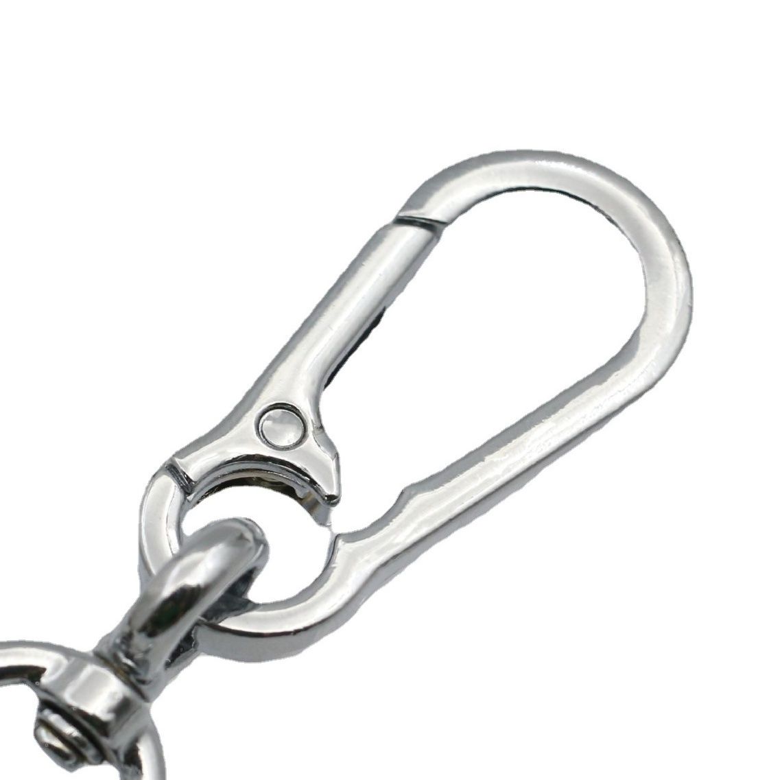 キーリングキーチェーン 金属製ナスカン付き回転金具キーチェーン