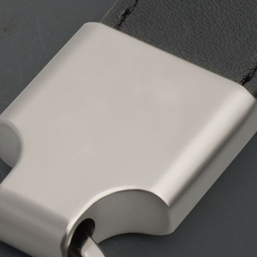 キーリング 本革レザーストラップ付き金属フック式キーリング