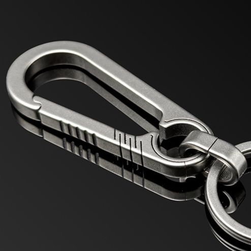 キーリング カラビナ型多機能シルバー金属キーリング