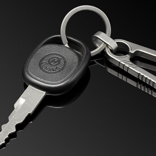 キーリング カラビナ型多機能シルバー金属キーリング