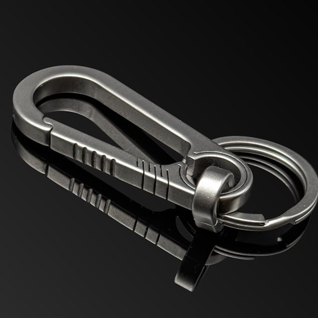 キーリング カラビナ型多機能シルバー金属キーリング