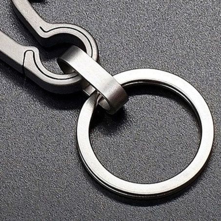 キーリング チタン合金製フック式シルバーキーリング