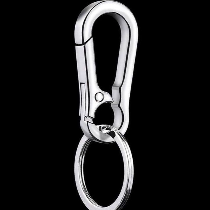 キーリング 回転式ナスカン付きシルバー金属キーリング