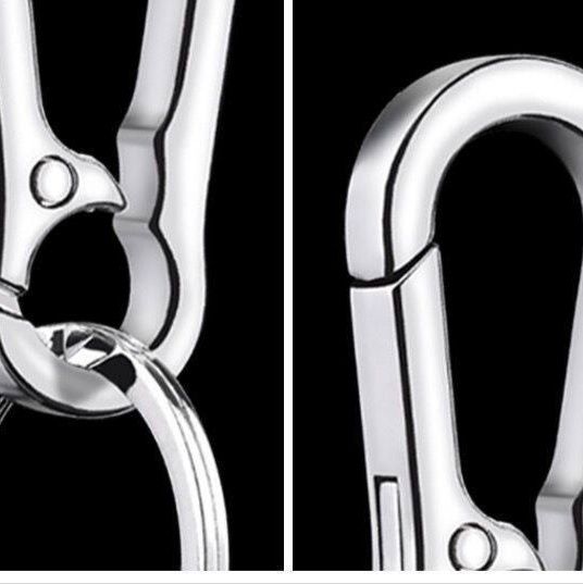 キーリング 回転式ナスカン付きシルバー金属キーリング