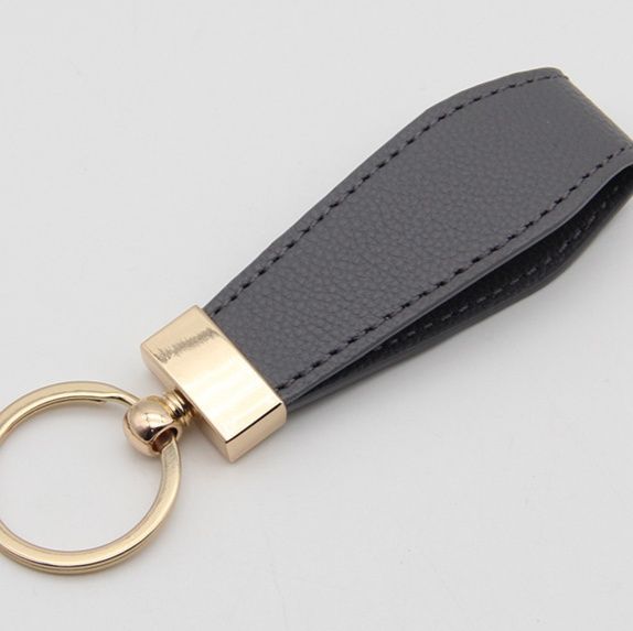 本革ループ型レザーキーリング 金具付き