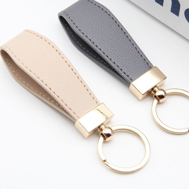 本革ループ型レザーキーリング 金具付き