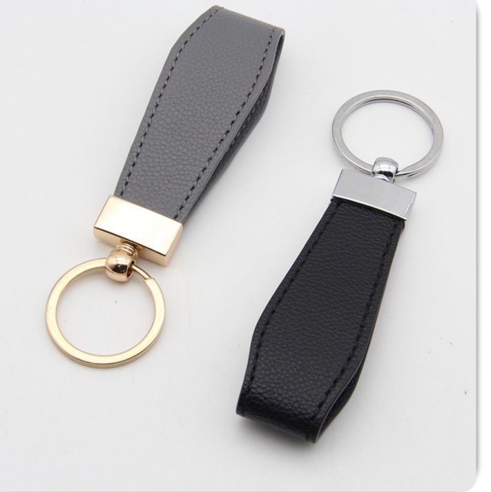 本革ループ型レザーキーリング 金具付き