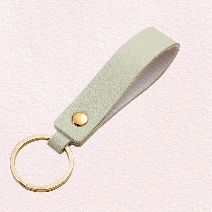 キーリング 本革一枚仕立てスナップボタン式レザーキーリング