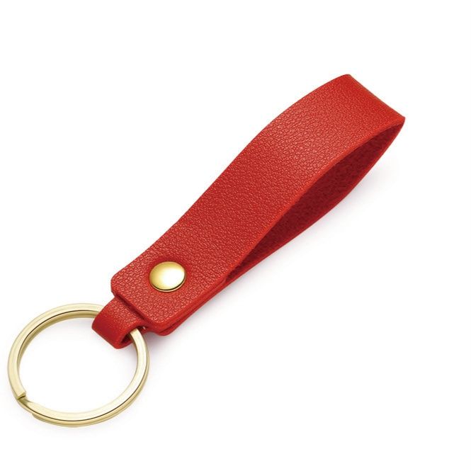 キーリング 本革一枚仕立てスナップボタン式レザーキーリング