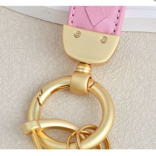 キーリング 編み込みレザーキーリング 金具付き