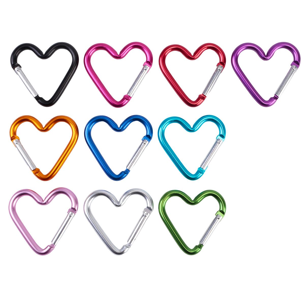 キーリング ハート型カラビナ付きキーチェーン